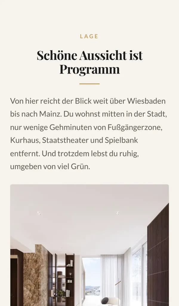 Landingpage Micro Estate, Schöne Aussicht 17, zweiter Bildschirm